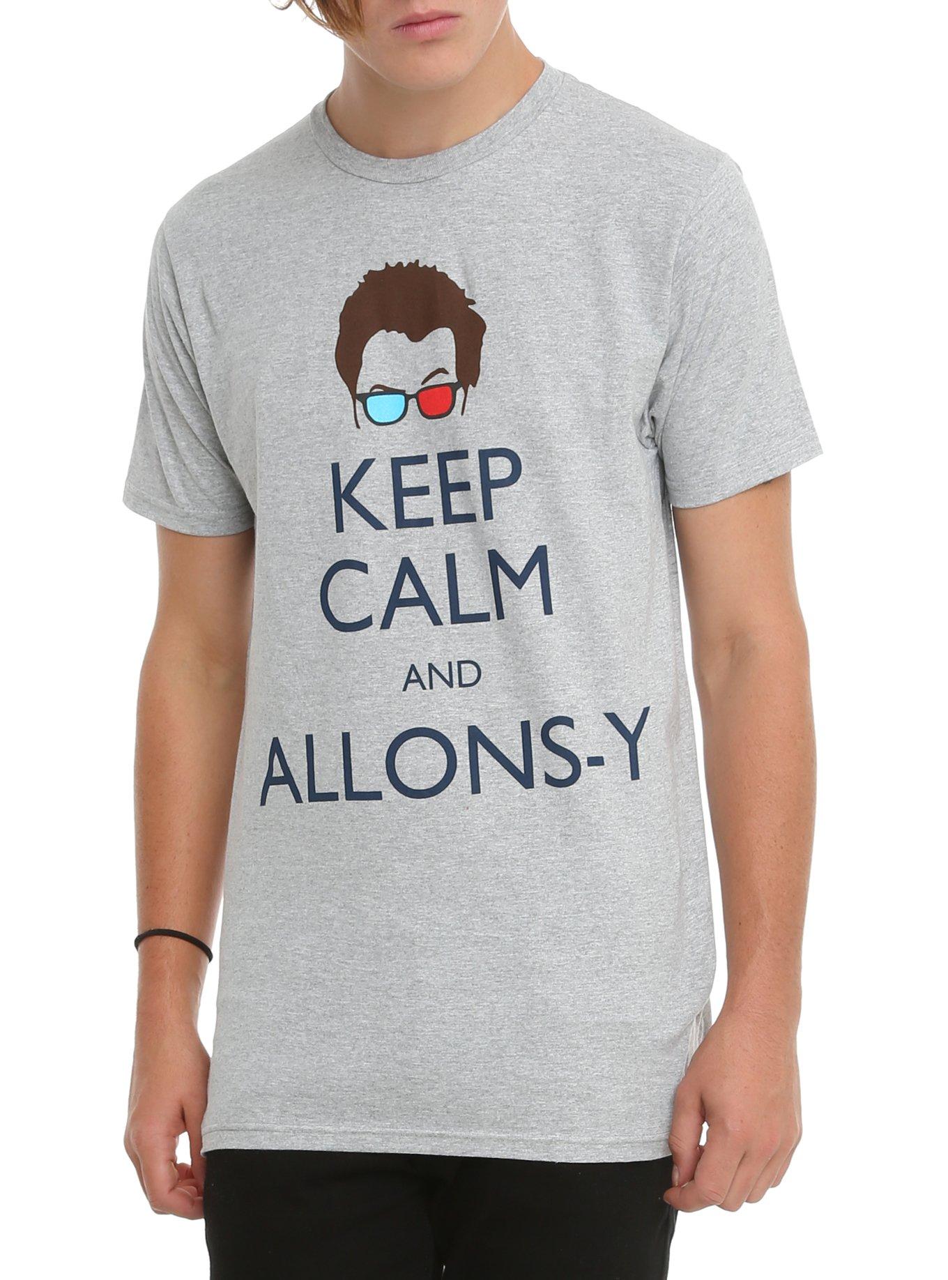 Doctor Who Keep Calm Allons-y T-Shirt, BLACK, hi-res