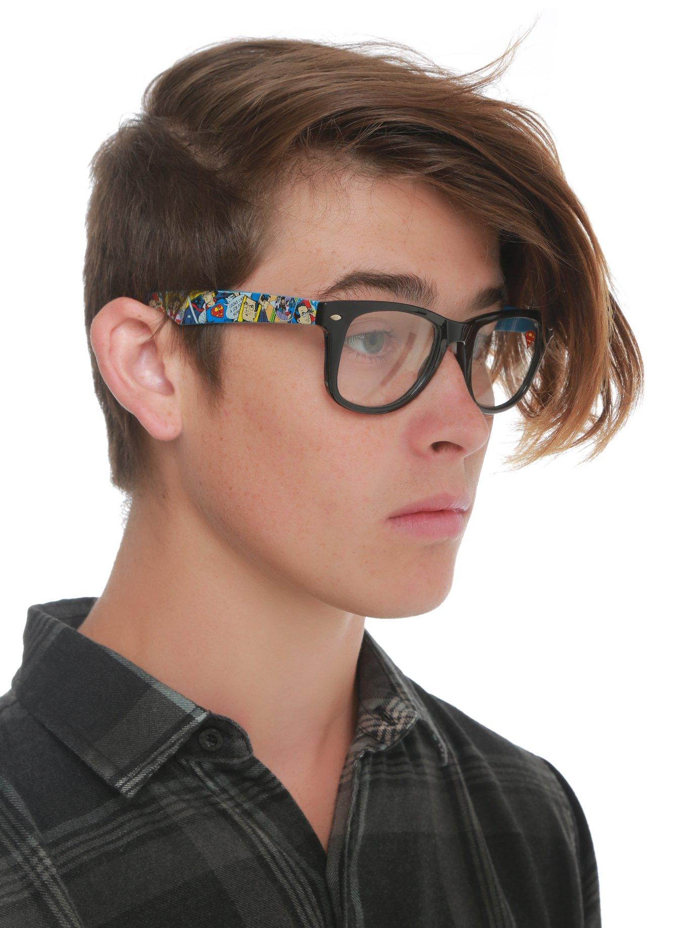 DC Comics Superman Comic Retro Clear Lens Glasses, , hi-res