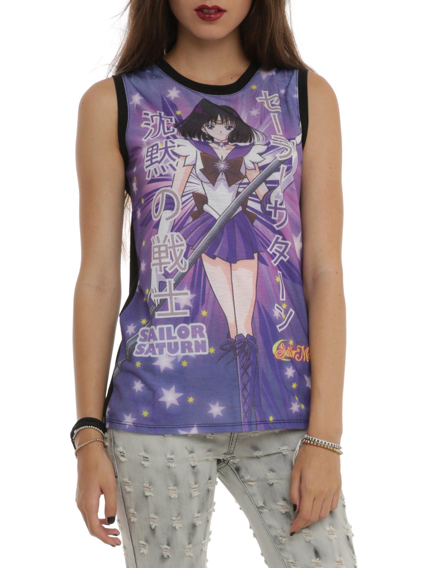 Sailor Moon Sailor Saturn Japanese Sublimation Girls Top, , hi-res