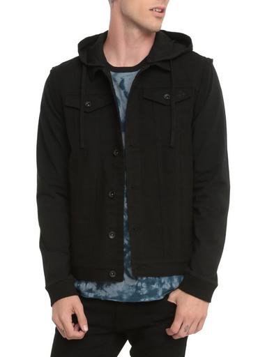 RUDE Black Zip-Off Sleeve Jacket | Hot Topic