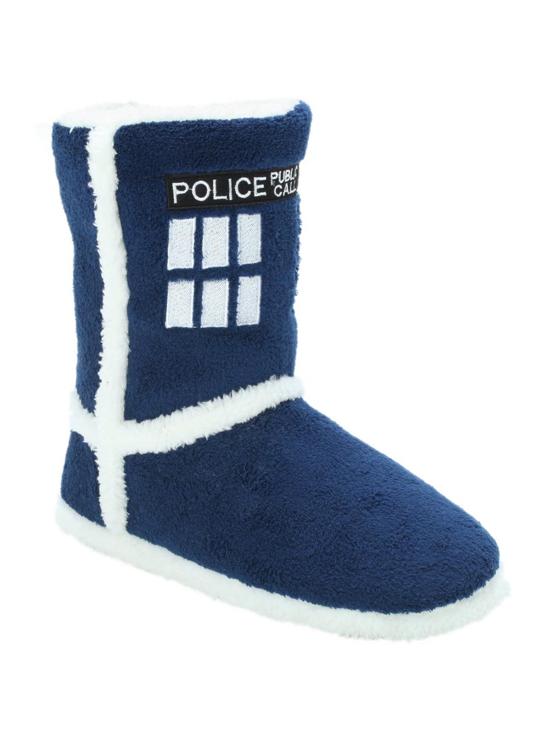 Doctor Who TARDIS Slipper Boots, DARK BLUE, hi-res