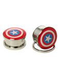 Steel Marvel Captain America Spool Plug 2 Pack, BLACK, hi-res