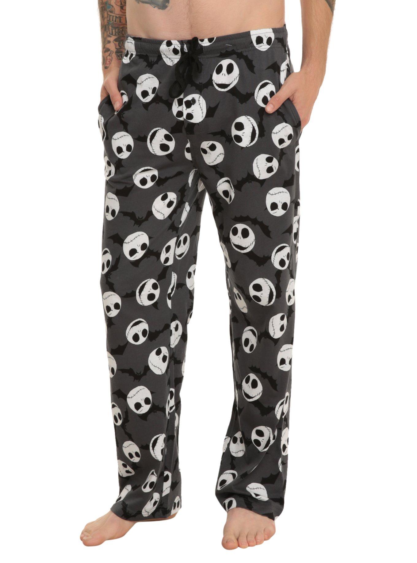 The Nightmare Before Christmas Jack Heads Bats Guys Pajama Pants | Hot ...