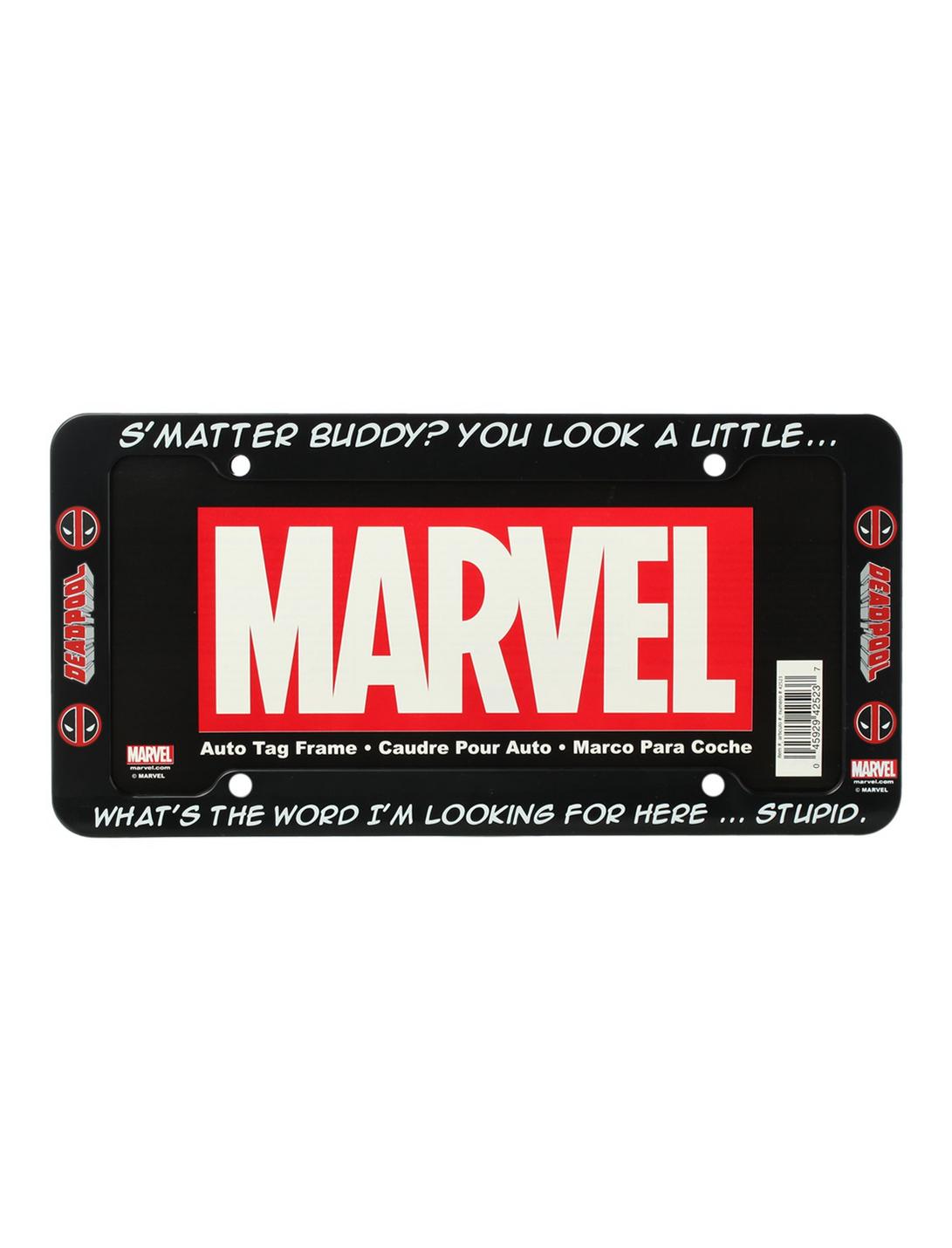 Marvel Deadpool Stupid License Plate Frame, , hi-res