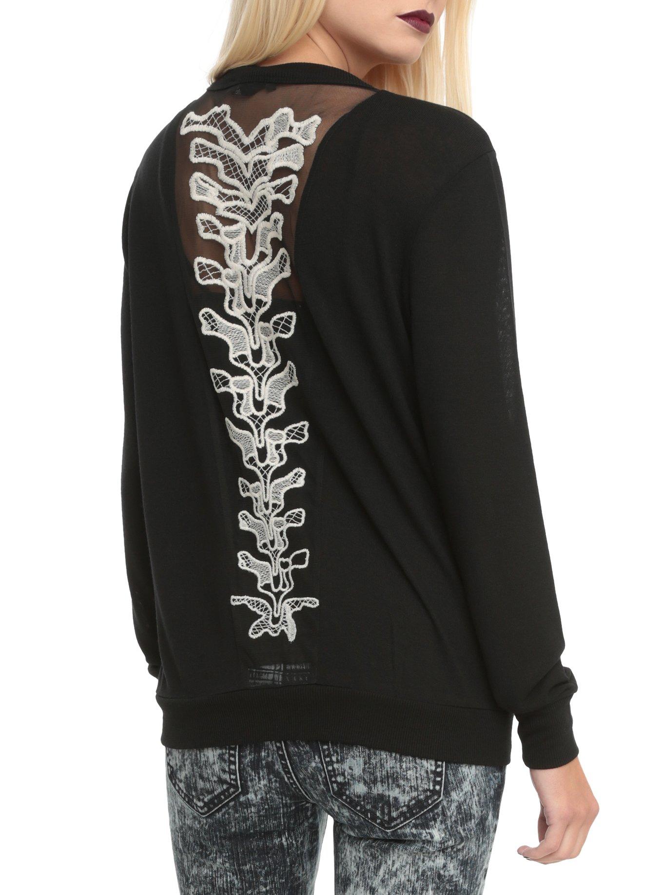 Black Spine Cardigan, BLACK, hi-res
