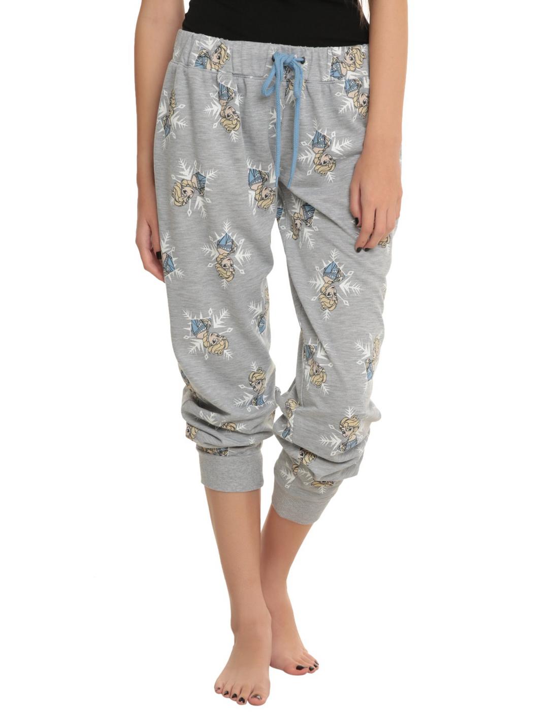 Disney Frozen Elsa Print Girls Pajama Pants, BLACK, hi-res