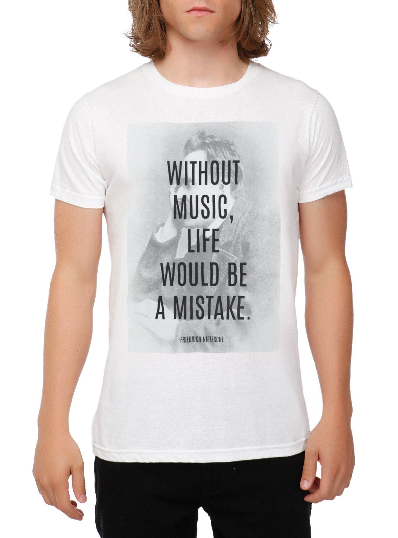 Without Music Nietzsche Quote T-Shirt, , hi-res