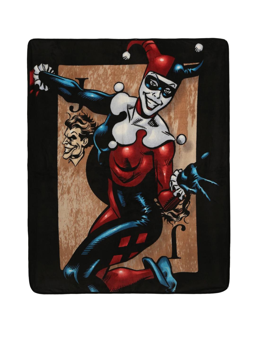 DC Comics Harley Quinn Card Super Plush Throw, , hi-res