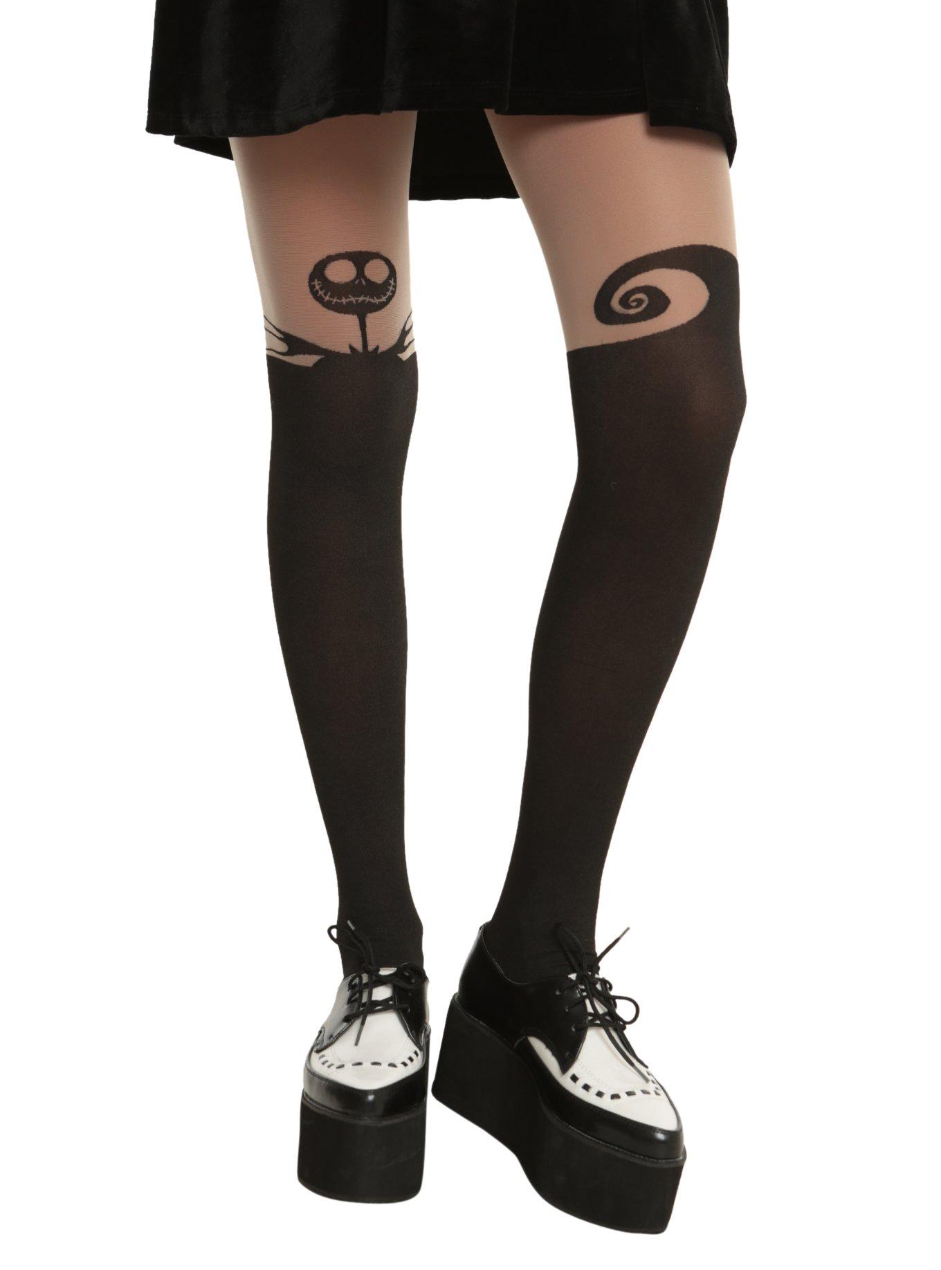 The Nightmare Before Christmas Faux Over-The-Knee Tights, BLACK, hi-res
