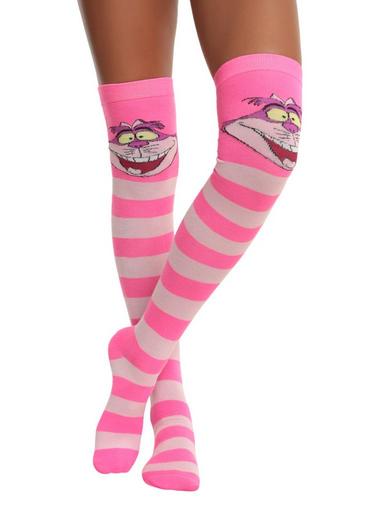 Turquoise & Red Striped Over The Knee Socks Cat Book Day Themed UK Size 4-5.5 | UK