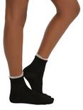 LOVEsick Black White Lace Ankle Socks, , hi-res