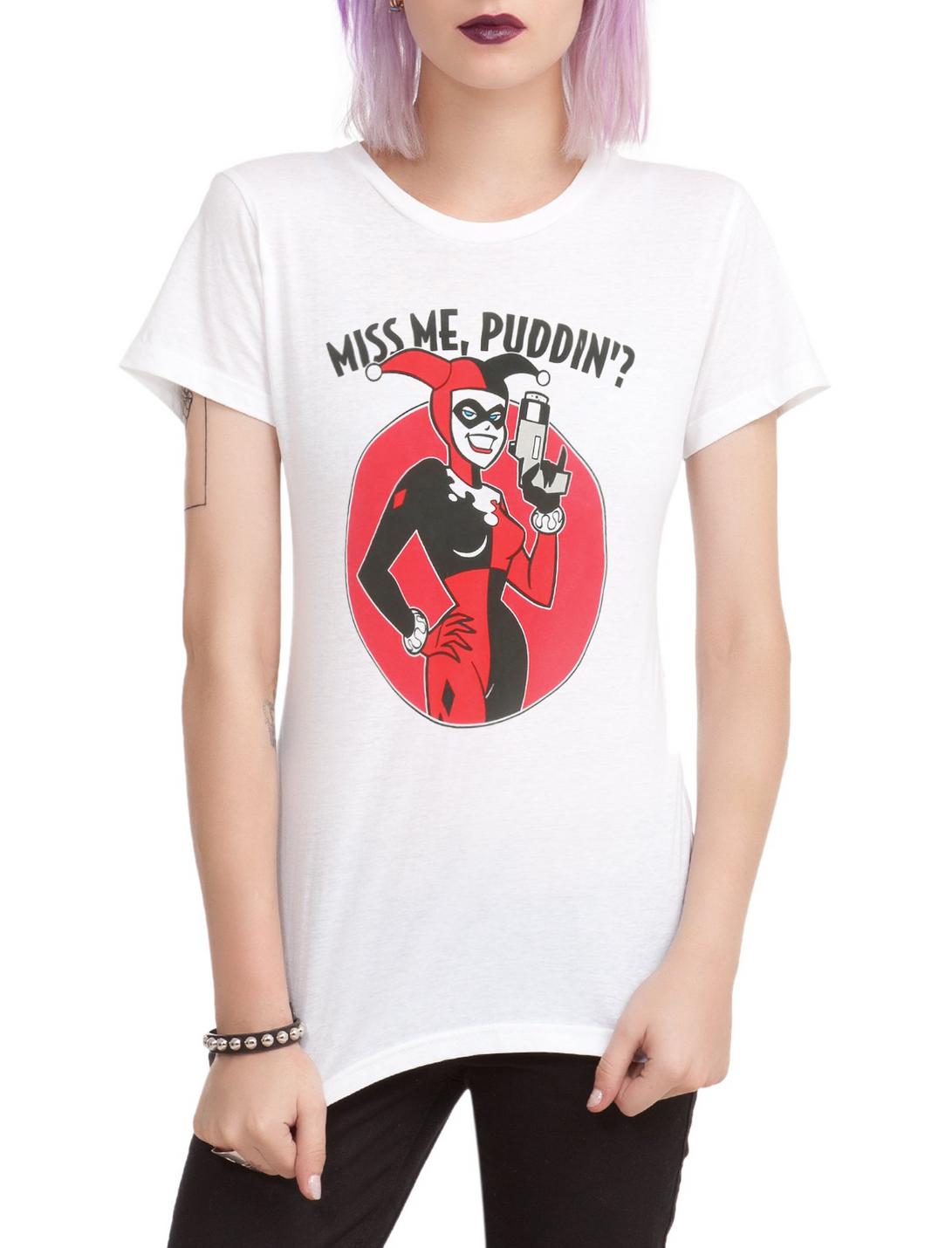 DC Comics Harley Quinn Miss Me Puddin' Girls T-Shirt, , hi-res