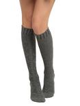 LOVEsick Grey Sweater Knit Over-The-Knee Socks, , hi-res