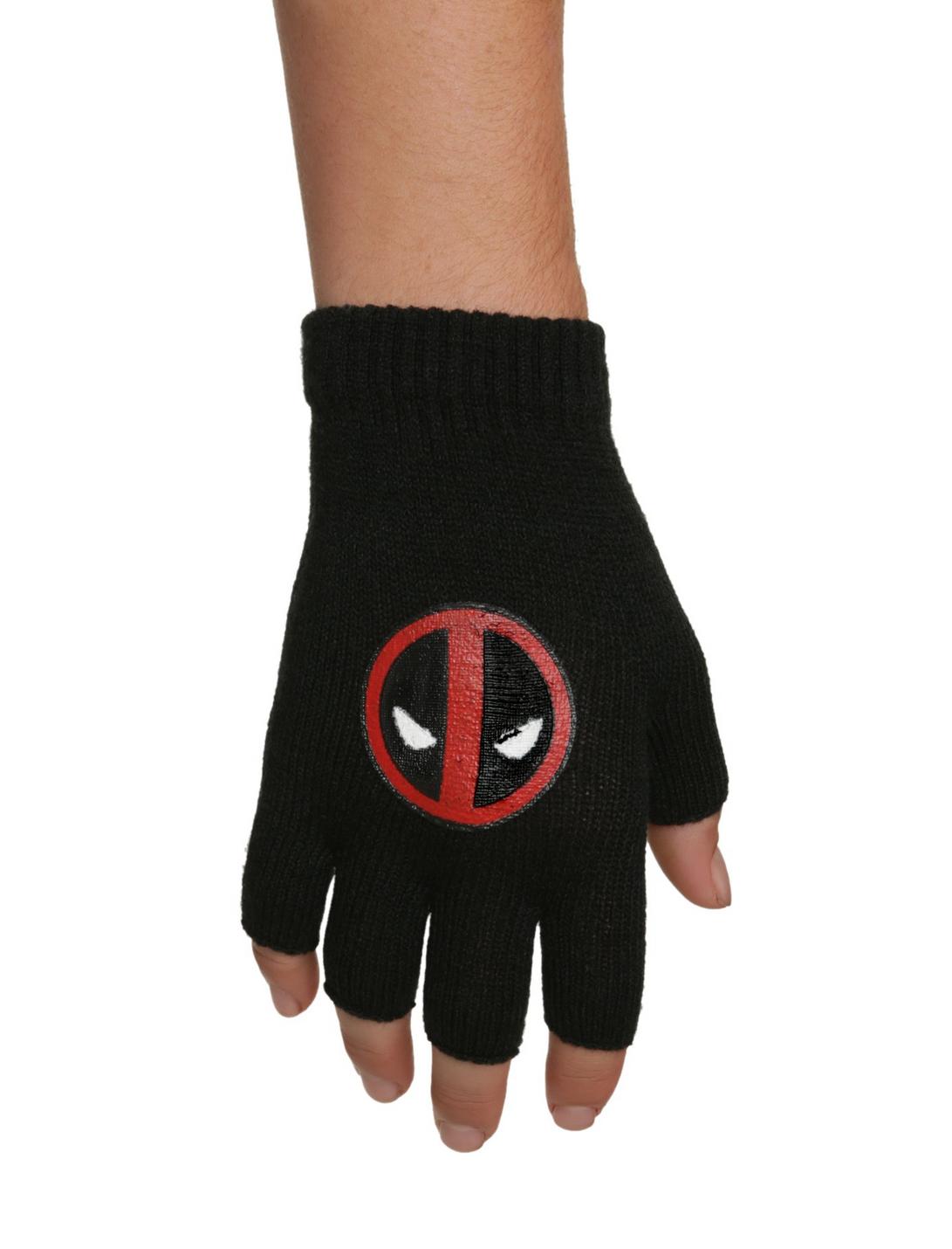 Marvel Deadpool Logo Fingerless Gloves, , hi-res