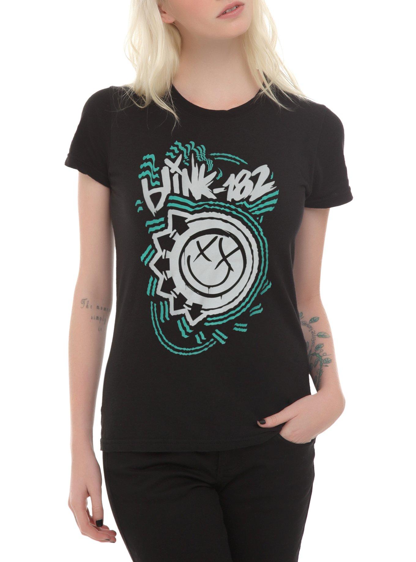 Blink-182 Smiley Logo Girls T-Shirt, BLACK, hi-res