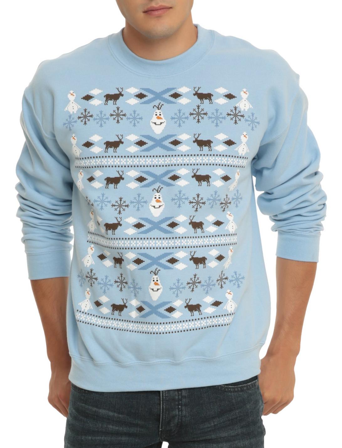 Disney Frozen Olaf Holiday Crewneck Sweatshirt, BLACK, hi-res