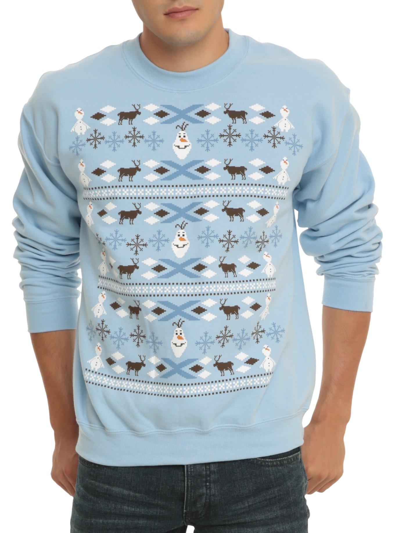 Disney Frozen Olaf Holiday Crewneck Sweatshirt, BLACK, hi-res