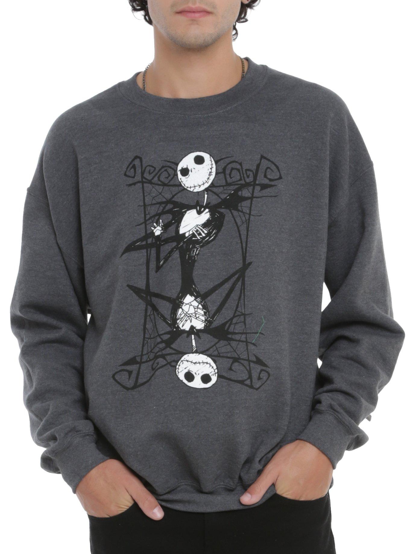 The Nightmare Before Christmas Jack Playing Card Crew Pullover, BLACK, hi-res
