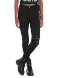 Machine Black Ripped High-Waisted Skinny Jeans, , hi-res