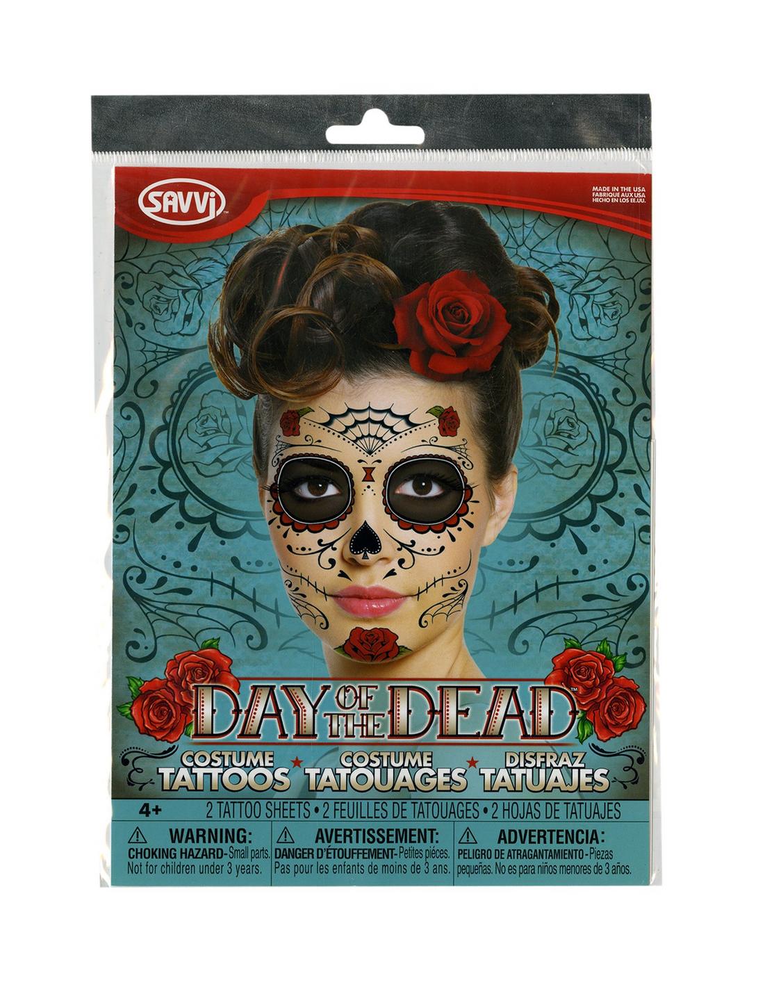 Day Of The Dead Temporary Tattoos, , hi-res