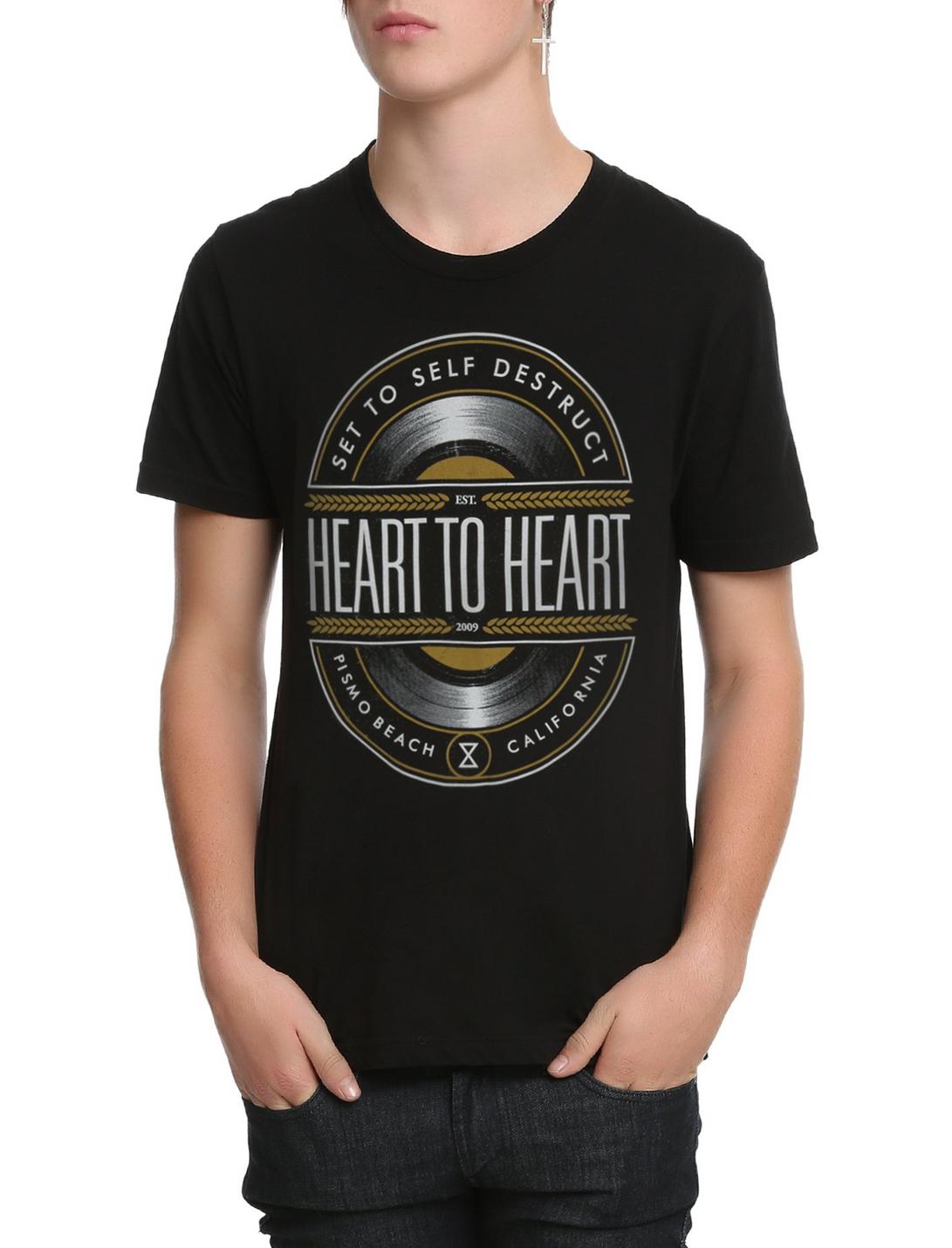 Heart To Heart Set To Self Destruct T-Shirt, BLACK, hi-res