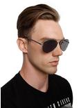 Silver Smoke Lens Aviator Sunglasses, , hi-res