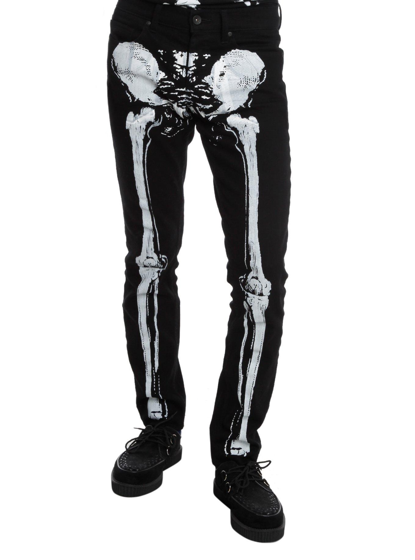 RUDE Black Skeleton Skinny Jeans