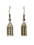 Doctor Who TARDIS Burnished Gold Earrings, , hi-res