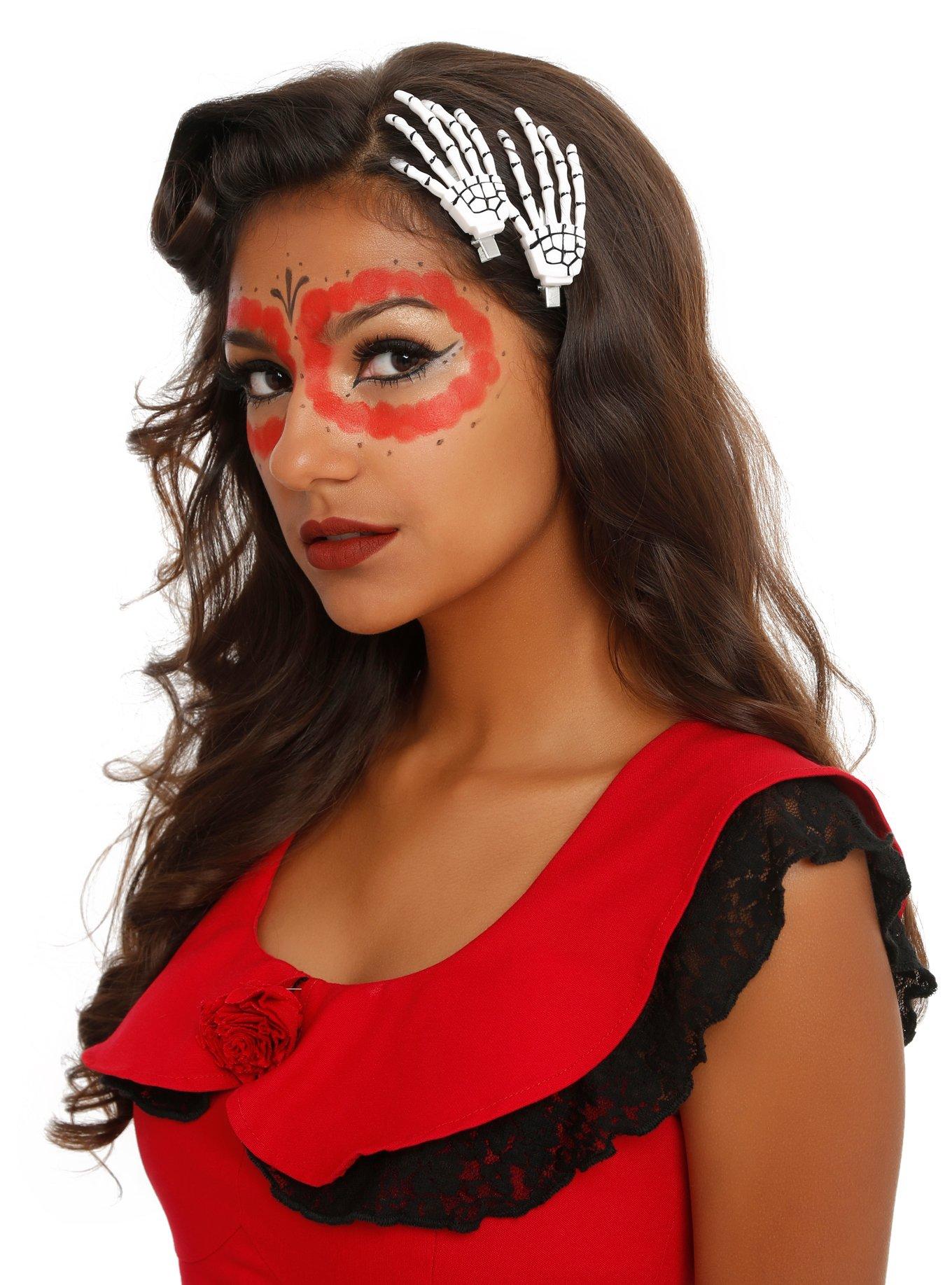 Skeleton Hand Hair Clips Hot Topic