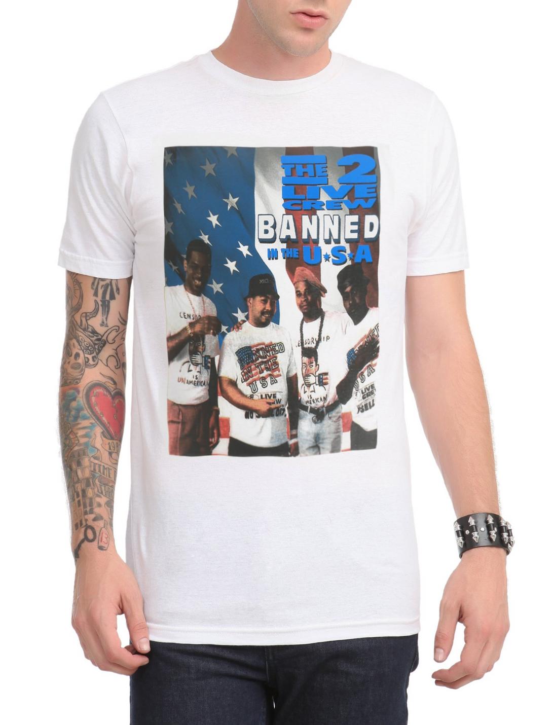 2 Live Crew Banned In The U.S.A. T-Shirt, BLACK, hi-res
