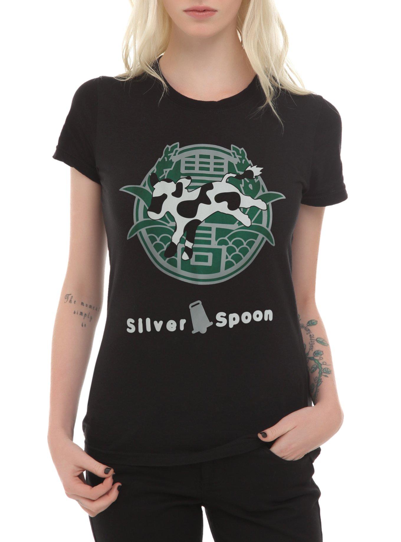 Silver Spoon Logo Girls T-Shirt, BLACK, hi-res