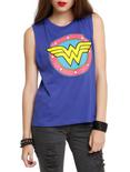 DC Comics Wonder Woman Logo Girls Muscle Top, BLACK, hi-res