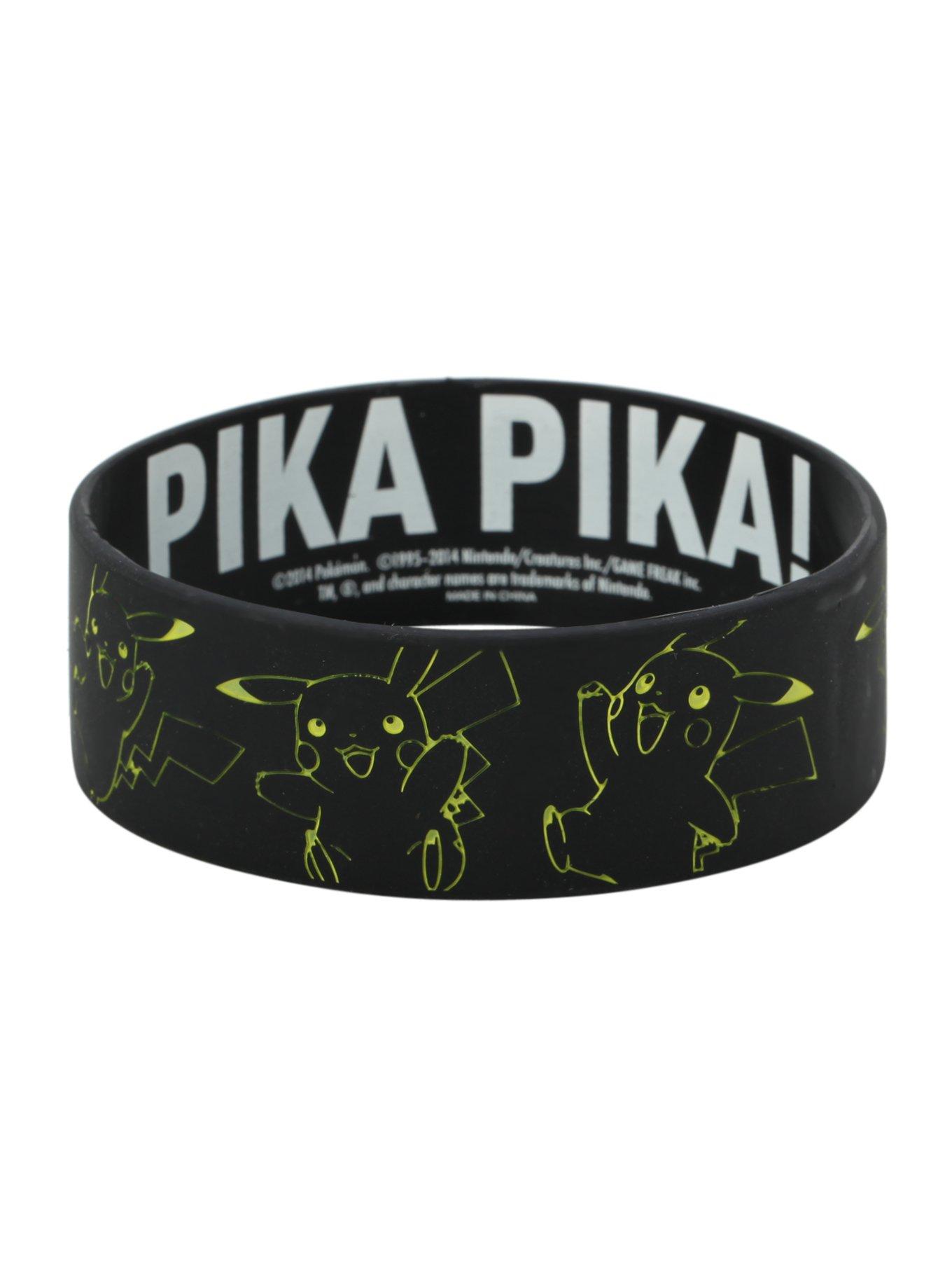 Pokemon Pikachu Outline Rubber Bracelet, , hi-res