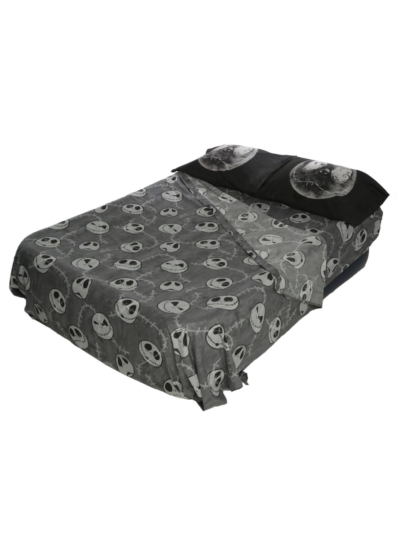 The Nightmare Before Christmas Jack Heads Microfiber Full Sheet Set, , hi-res