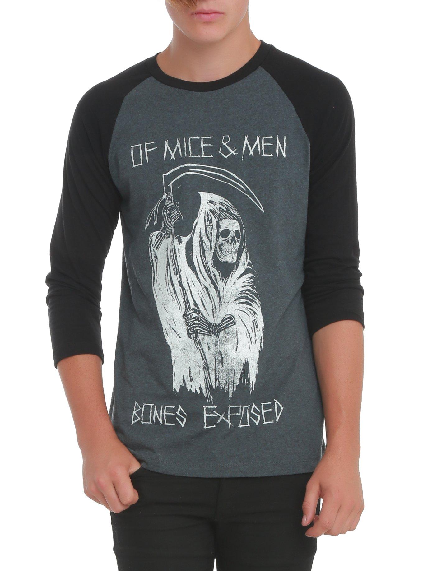 Of Mice & Men Bones Exposed Raglan, BLACK, hi-res