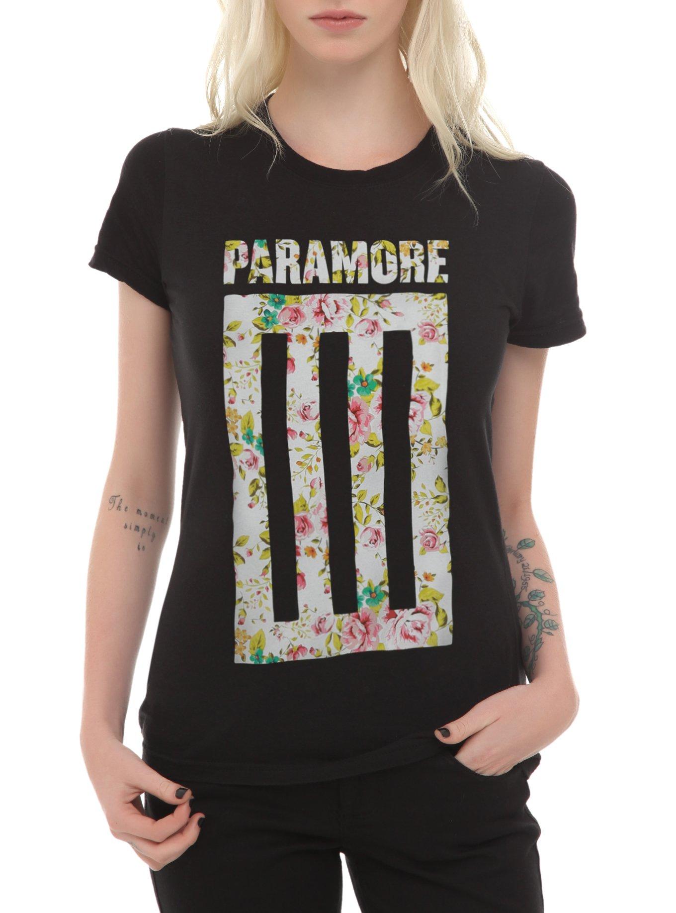 Paramore Floral Bar Girls T-Shirt, , hi-res