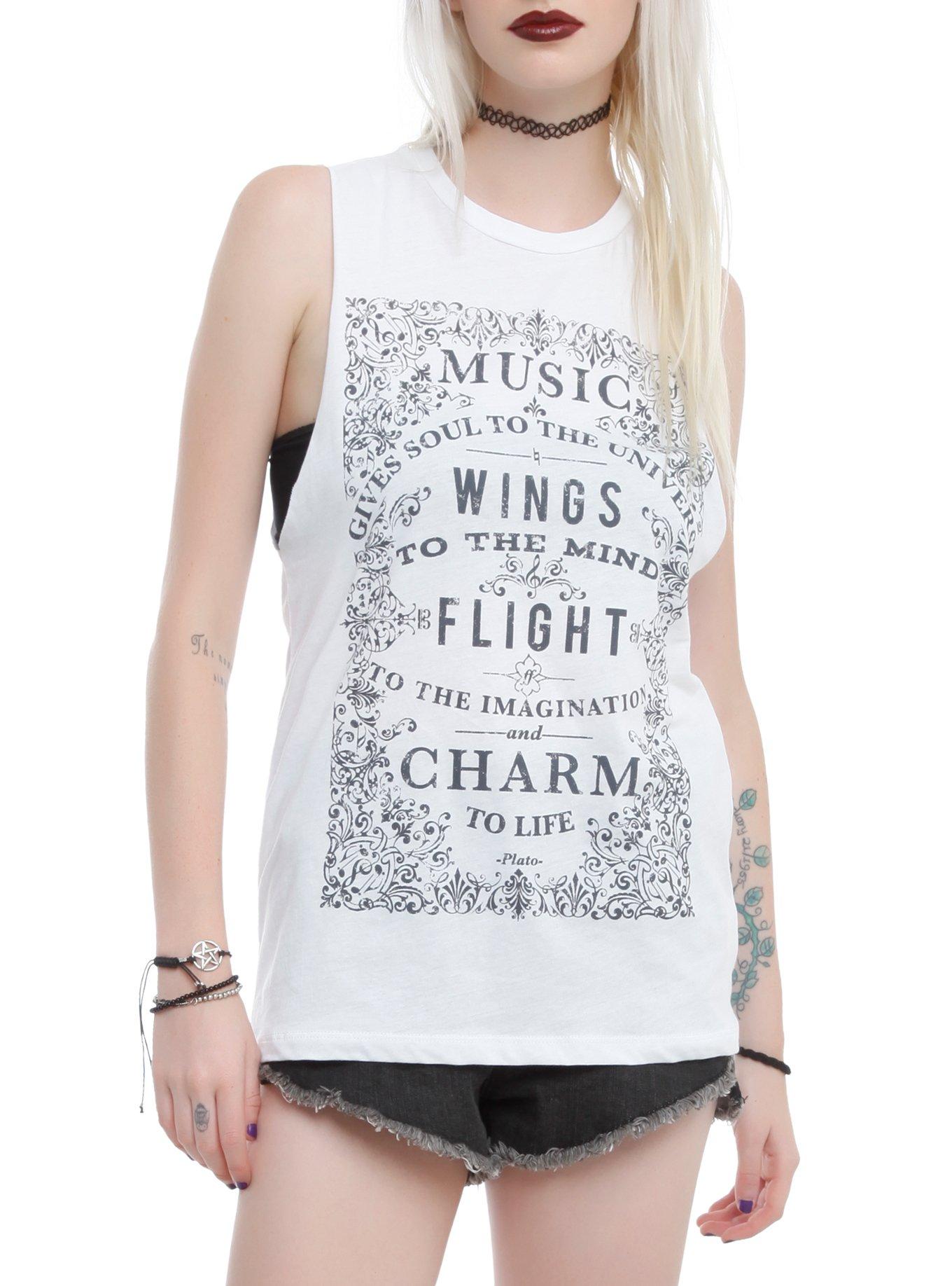 Music Plato Quote Girls Muscle Top | Hot Topic