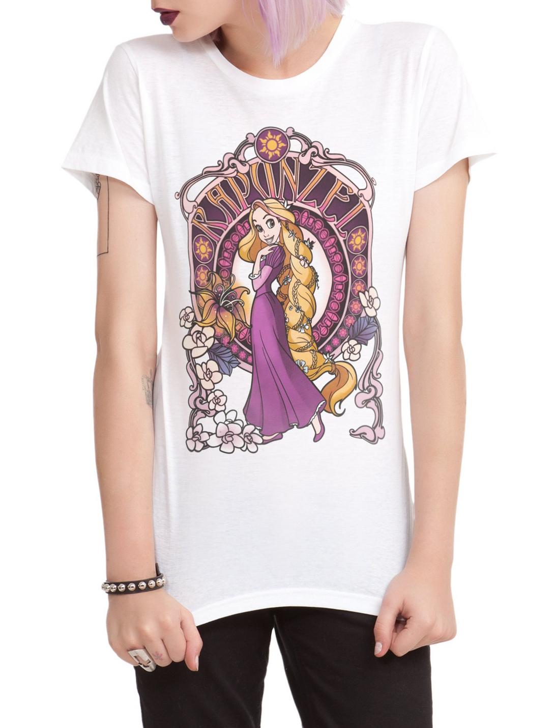 Disney Tangled Rapunzel Art Nouveau Girls T-Shirt, BLACK, hi-res
