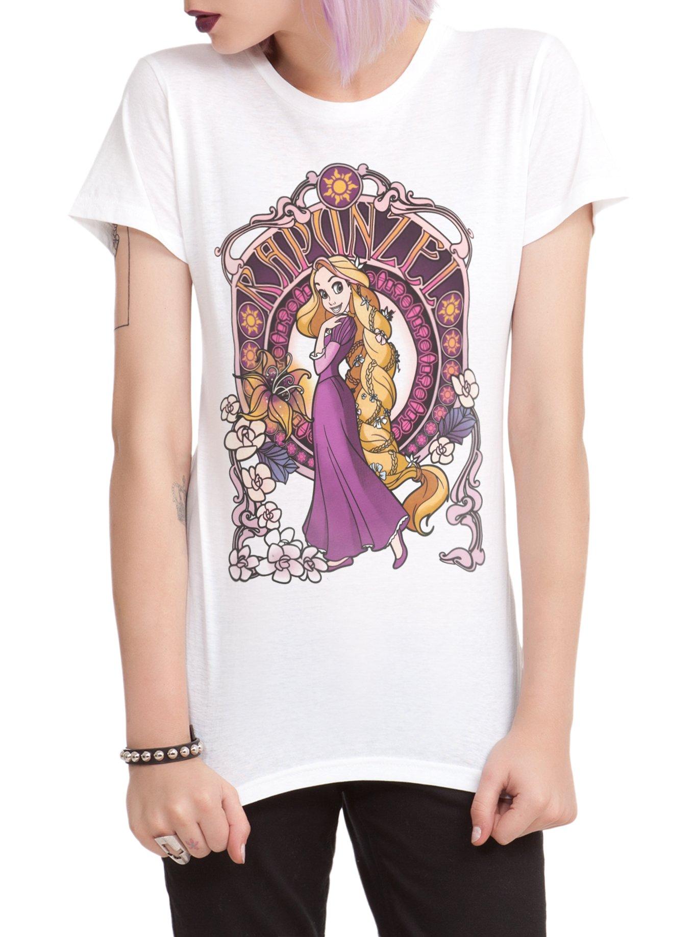 Disney Tangled Rapunzel Art Nouveau Girls T-Shirt, BLACK, hi-res