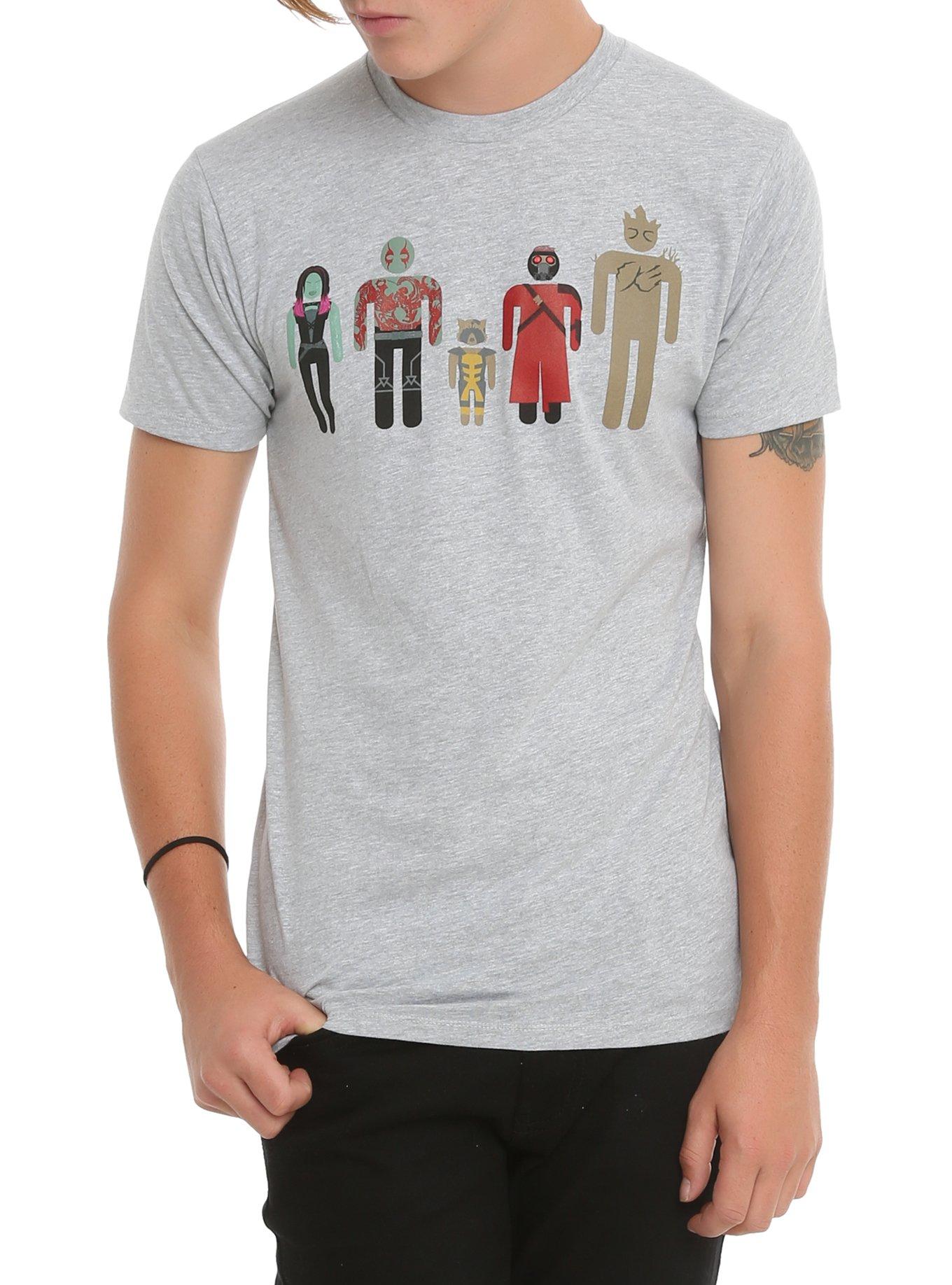 Marvel Guardians Of The Galaxy Minimalist Lineup T-Shirt, BLACK, hi-res