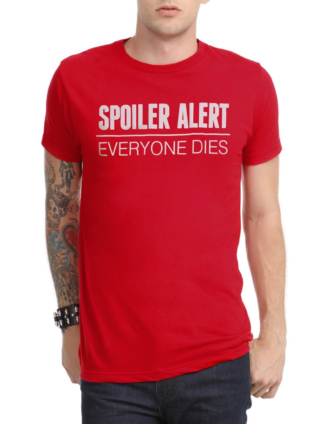 Spoiler Alert Everyone Dies T-Shirt, BLACK, hi-res