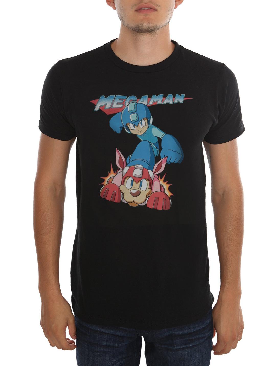 Mega Man & Rush T-Shirt, BLACK, hi-res
