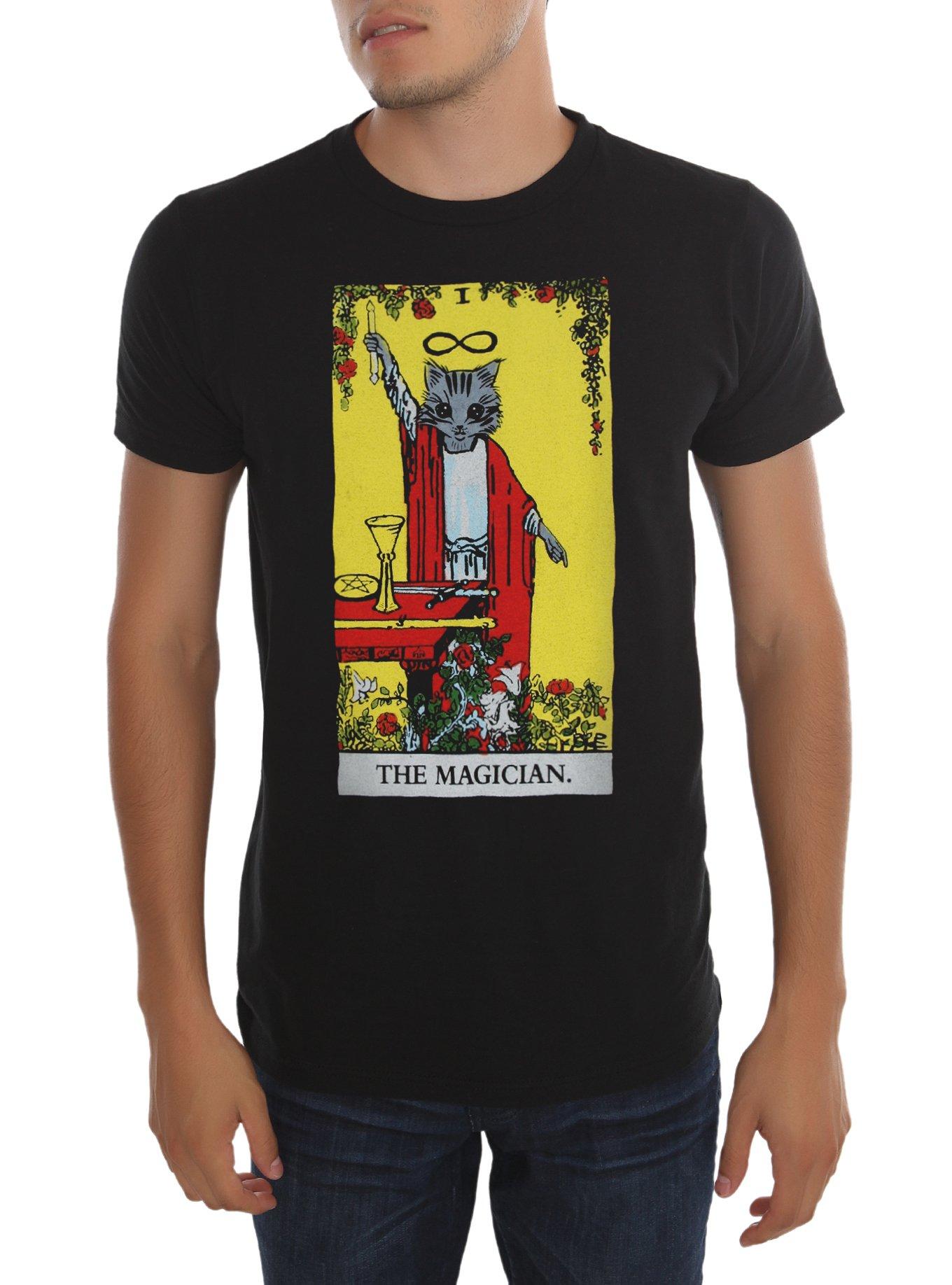 The Magician Cat Tarot T-Shirt, BLACK, hi-res