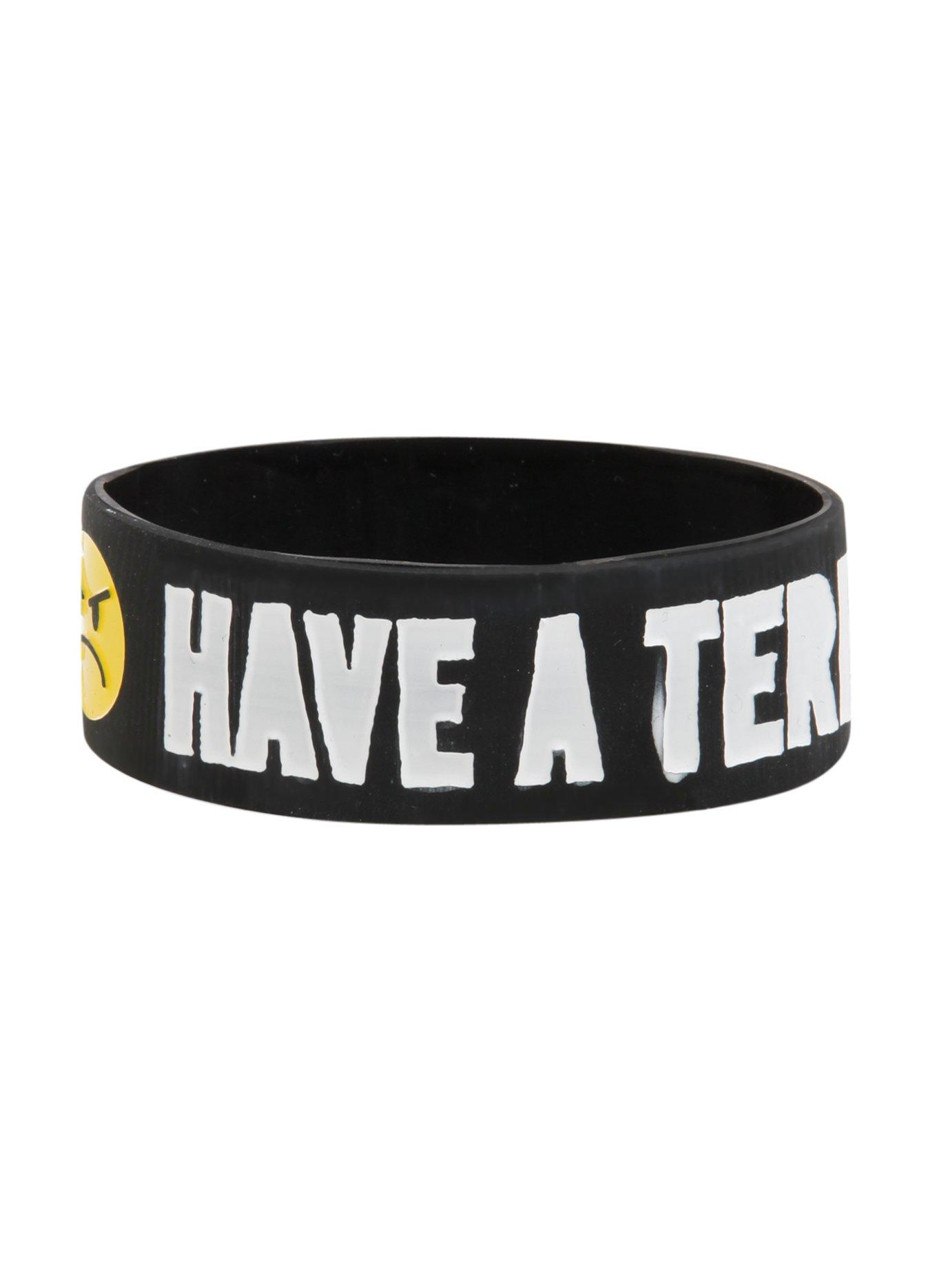 Have A Terrible Day Rubber Bracelet, , hi-res