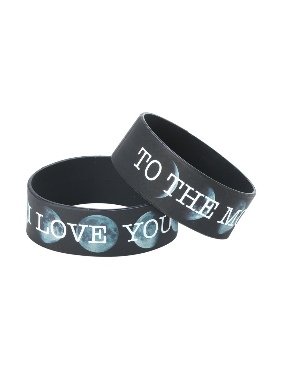 I Love You To The Moon Rubber Bracelet 2 Pack, , hi-res