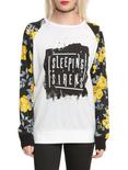 Sleeping With Sirens Floral Sleeve Girls Pullover Top, BLACK, hi-res