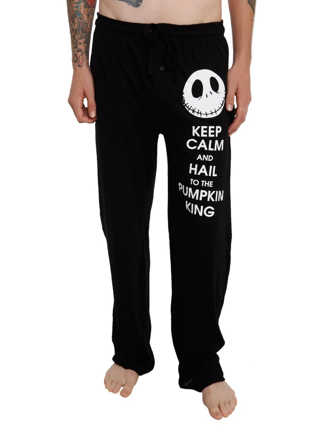 The Nightmare Before Christmas Keep Calm Men's Pajama Pants, BLACK, hi-res