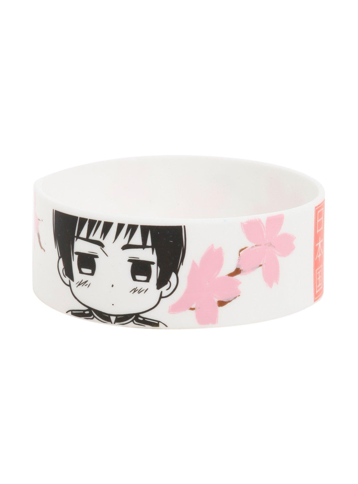 Hetalia: Axis Powers Japan Cherry Blossom Rubber Bracelet, , hi-res