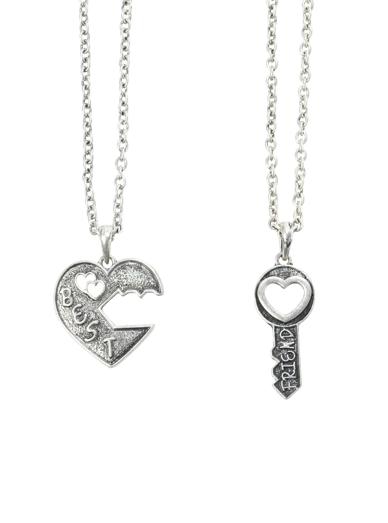 Heart & Key BFF Necklace Set, , hi-res