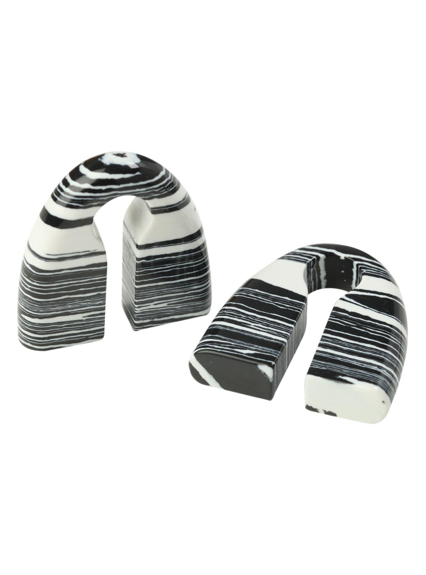 Liquid Glass Black & White Marble Stone Weight 2 Pack, BLACK, hi-res